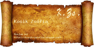 Kosik Zsófia névjegykártya